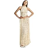 Women Y2K Skirt Set Outfits Strapless Crop Top Bodycon Midi Skirt Dress Sexy 2 Piece Knit Outfits Skirt Summer