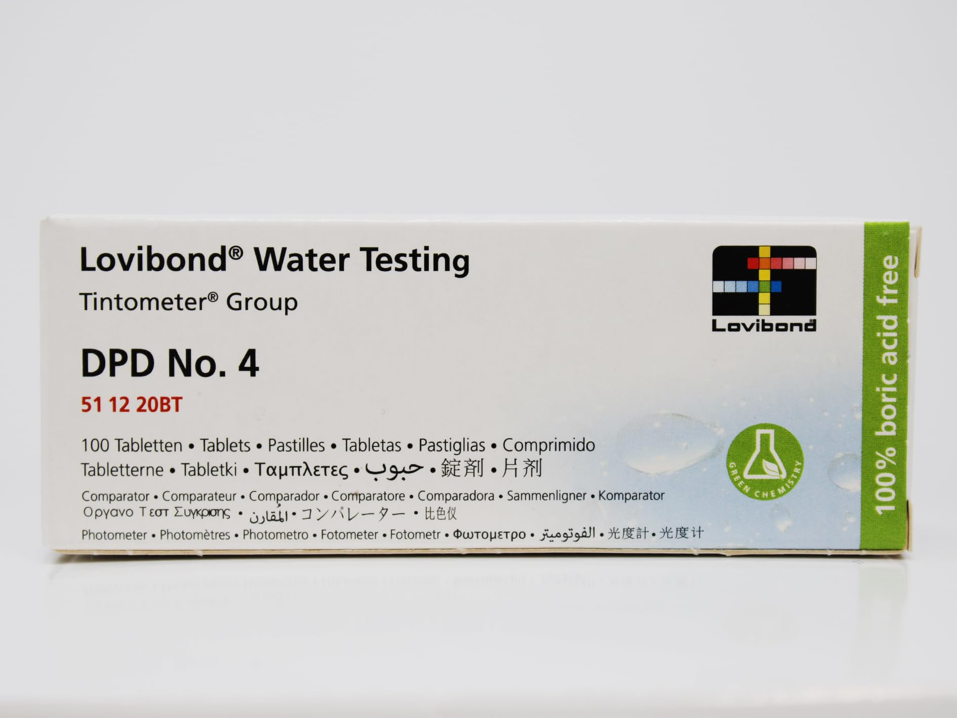 Lovibond - DPD No.4 Tablets | Precise Combined Chlorine Measurement | Green Chemistry | Long Shelf Life | Comparator/Photometer Compatible | Pool & Spa Water Testing, 100 Pack, Multicolor