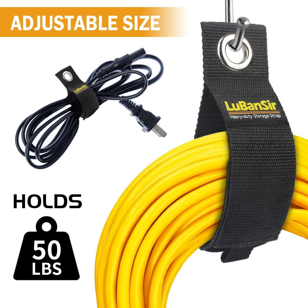 9 Pack Extension Cord Holder Organizer, Heavy Duty Storage Straps Fit with Garage Hooks and Pool Hose Hangers by LuBanSir: Home Audio & Theater