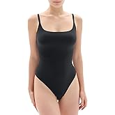 Popilush Tank Top Bodysuits for Women Double Lined Tops Sleeveless Thong Body Suits CloudSense