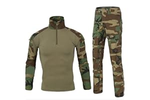 HARGLESMAN Men's Military BDU Uniform Tactical Combat Training Suit Paintball Shirt with Pant