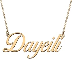 HUAN XUN Customized Custom Simple Any Name Necklace
