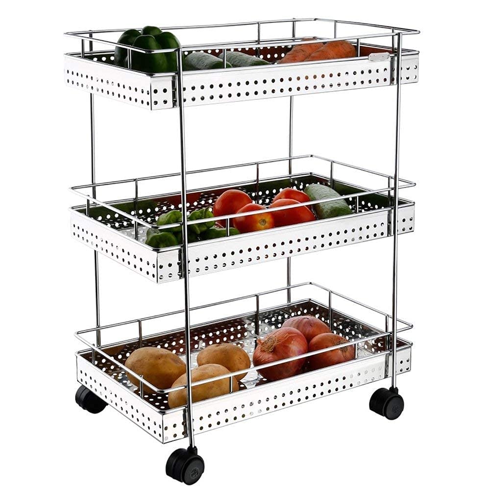 SANTKIRTAN Enterprise Fruit & Vegetable Trolley Rack,Multipurpose