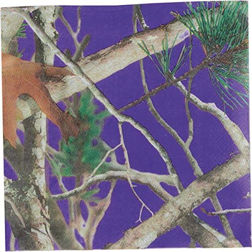 Purple Camo Napkins (Luncheon, 16 Pack) Camo Colorz Collection by Havercamp