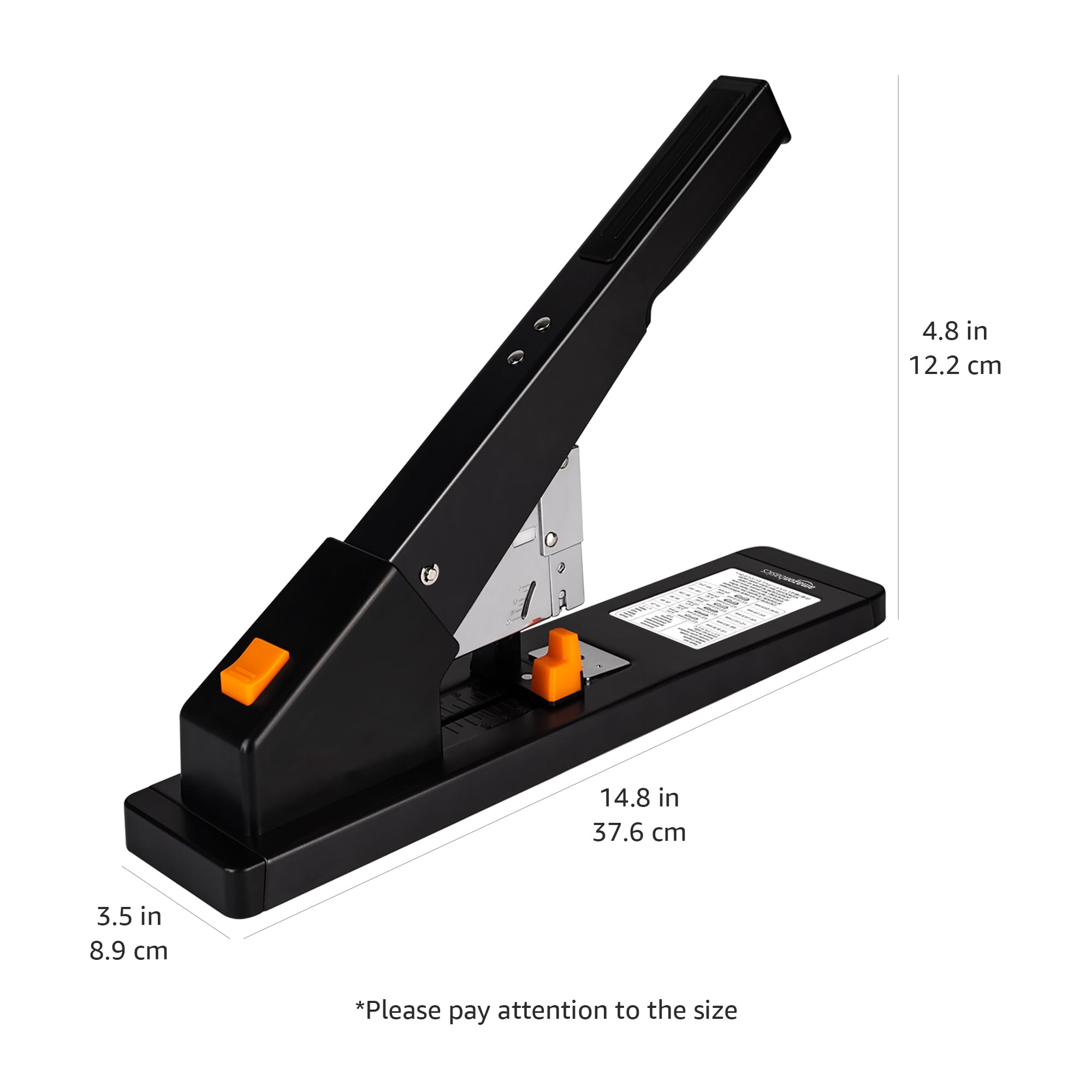 Amazon Basics Heavy Duty Industrial Office Stapler High Capacity, Long Arm, 1000 Staples, 210