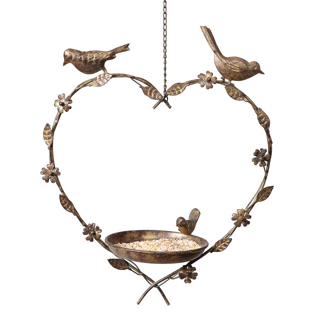Bird Feeder Dish Hanging Heart Easter Anniversary Spring Gardening Gift Idea