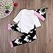 Baby Girls Daddy's Little Girl Long Sleeve Bodysuit and Deer Pants Outfit with Hat