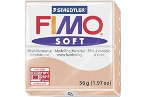 Staedtler Fimo Soft Flesh (43) Oven Bake Modelling Clay Moulding Polymer Block Colour 56g (1 Pack)