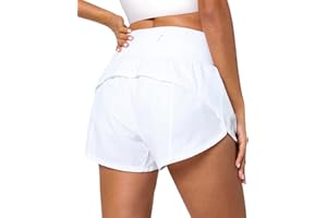 colorskin High Waisted Athletic Shorts for Women Quick Dry Workout Running Shorts with Mesh Liner Zipper Pockets