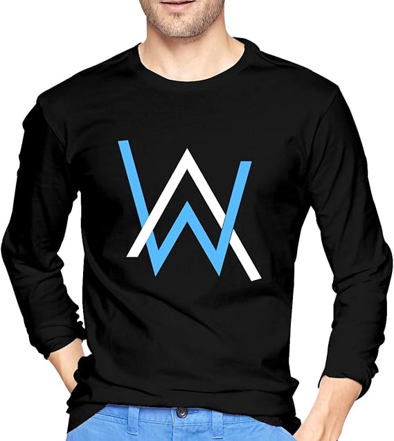 Amazon Co Jp Alan Walker アラン ウォーカー ロゴ Tシャツ 長袖 メンズ ロングスリーブ 丸首 無地 綿 カジュアル ゆったり 薄手 4色 大きいサイズ 服 ファッション小物