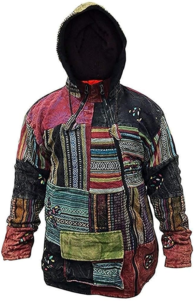 YAKAYA Herren Patchwork Weste "Siddhi" Geometrisches Muster - Jedes