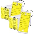 Yellow 2-Pack - Genuine Versa-tag Key Tags, Self-protecting (2 Boxes) (250 Tags Per Box with Metal Rings)