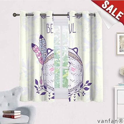 Amazon Com Lqqbstorage Cat Customized Curtains Native American