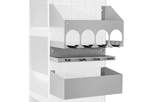 AA PRODUCTS INC. AA Products P-SH-Power Tool Organizer Wall Mount Designed for 16''D Van Shelving Storage, Three Layer 16" W Steel Power Tool Charging Station Organizer