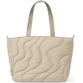 tomtoc 14-inch Puffy Laptop Tote Bag for Women 10L, Lightweight Puffer Work Tote with Padded Device Compartment for 13/14-inch MacBook Laptop, Organized Work Bag for Office, Business, Daily Essentials