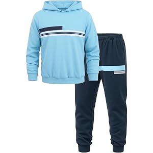 Crazyme Boys Clothes Long Sleeve Hoodie Sweatshirts and Sweatpants outfits 2 Piece Fall Winter Boys Hoodies Size 7-14