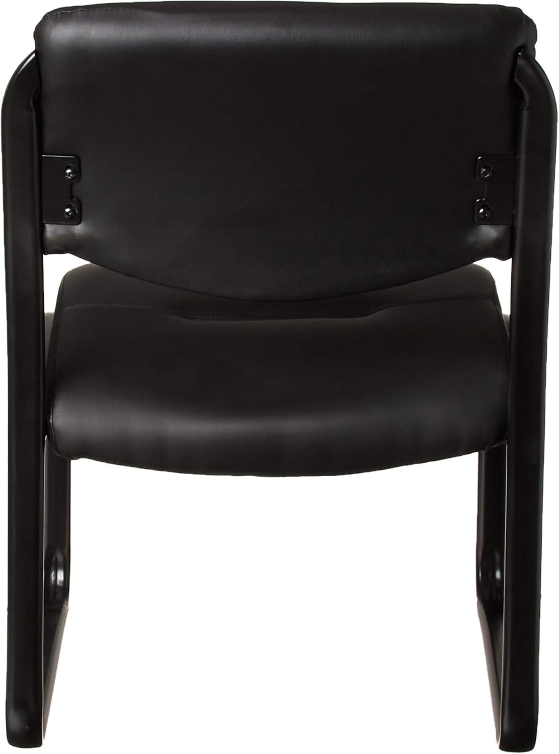 Boss Office Products Leather Sled Base Side Chair in Black: Furniture & Decor