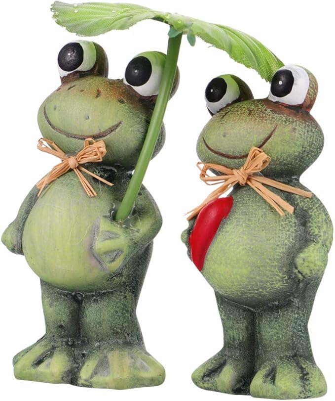VOSAREA - Figura de rana de rana verde, escultura artesanal, decoración