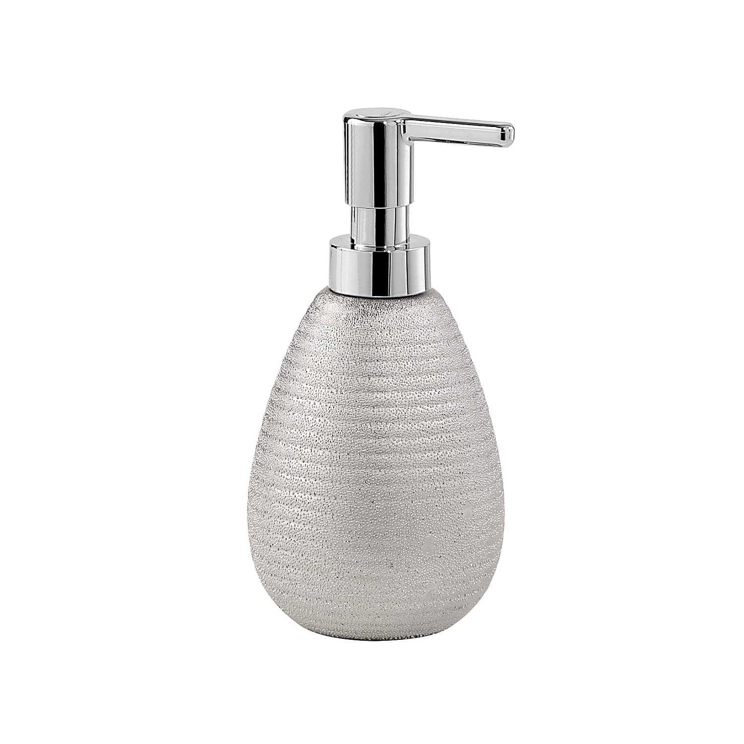Gedy Astrid Soap Dispenser, Ceramic, Silver, 8.3 x 8.3 x 16.6
