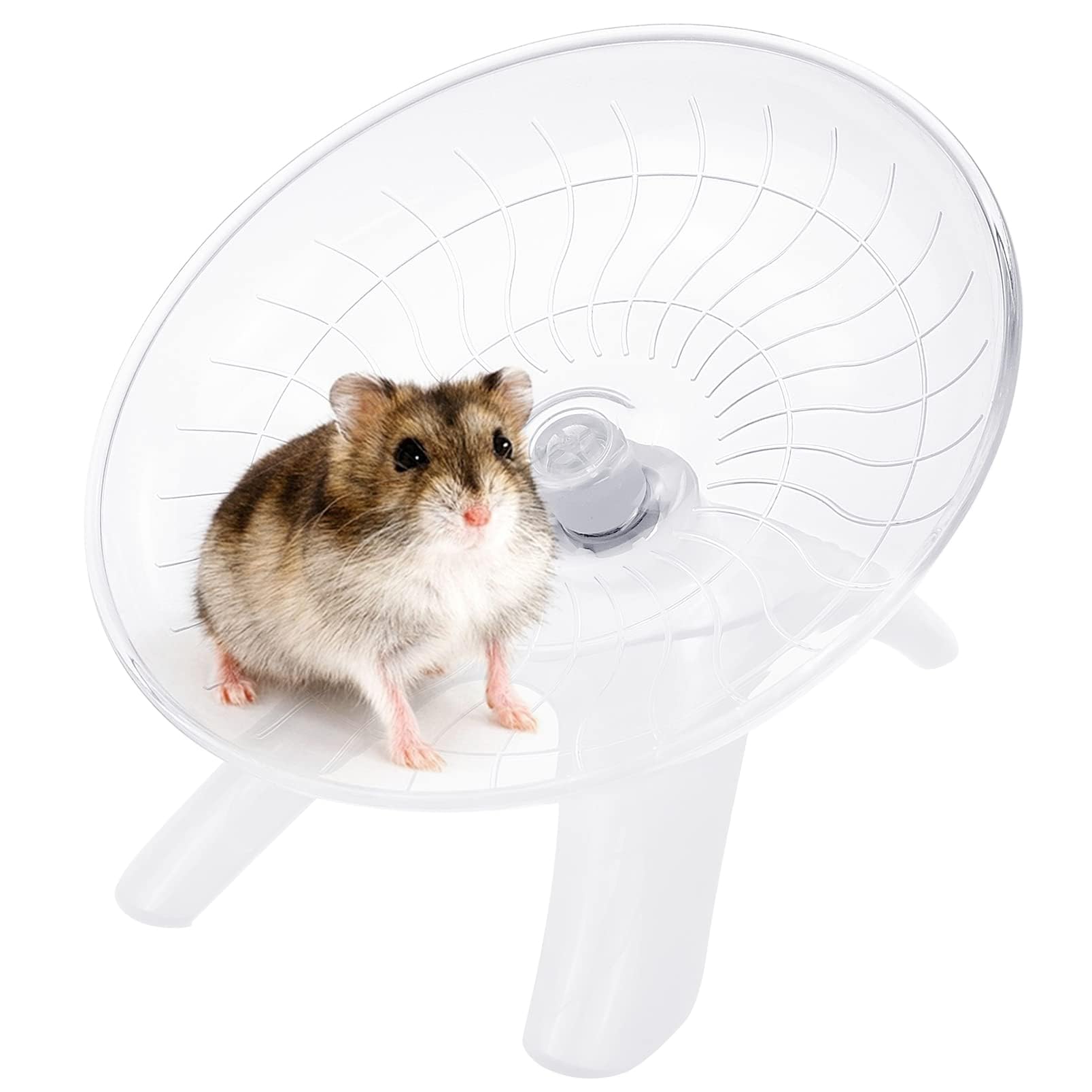 FORYNXHWIN Flying Saucer Hamster Wheel With Silent Spinner, Exercise Running Wheel, Plastic Silent Non Slip Disc for Small Animal like Golden Bear, Squirrel, Hedgehog Climbing （ 18 cm ）