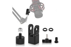 Microphone Mount Adapter for Hyperx Quadcast with 3/8" or 1/4" Screw Adapter and Nut, Works with HyperX QuadCast Microphone S