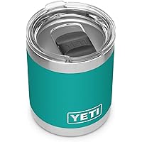 YETI Rambler 10 oz Lowball, Vacuum Insulated, Stainless Steel with MagSlider Lid, Aquifer Blue