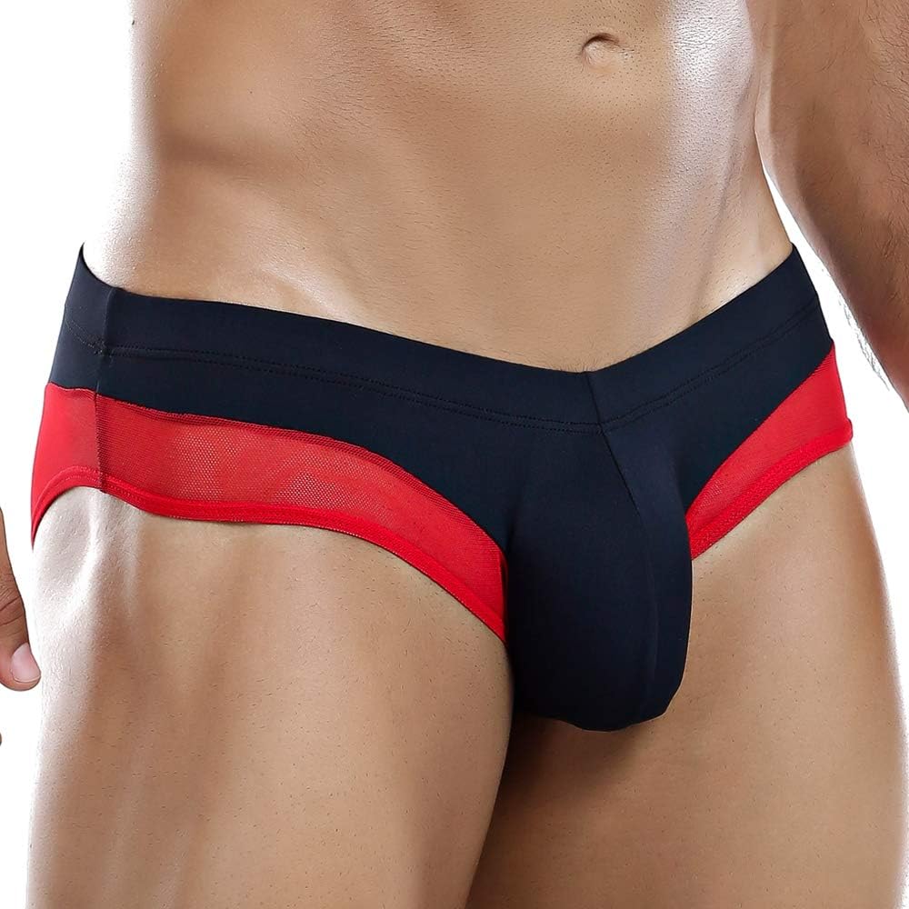 Intymen INJ029 Brief Black/Red Ultra Soft Smooth Mens Sexy Low Rise Underwear