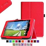 Fintie Folio Case for Acer Iconia One 7 B1-730HD Tablet Premium Vegan Leather Slim Fit Stand Cover With Stylus Holder - Red