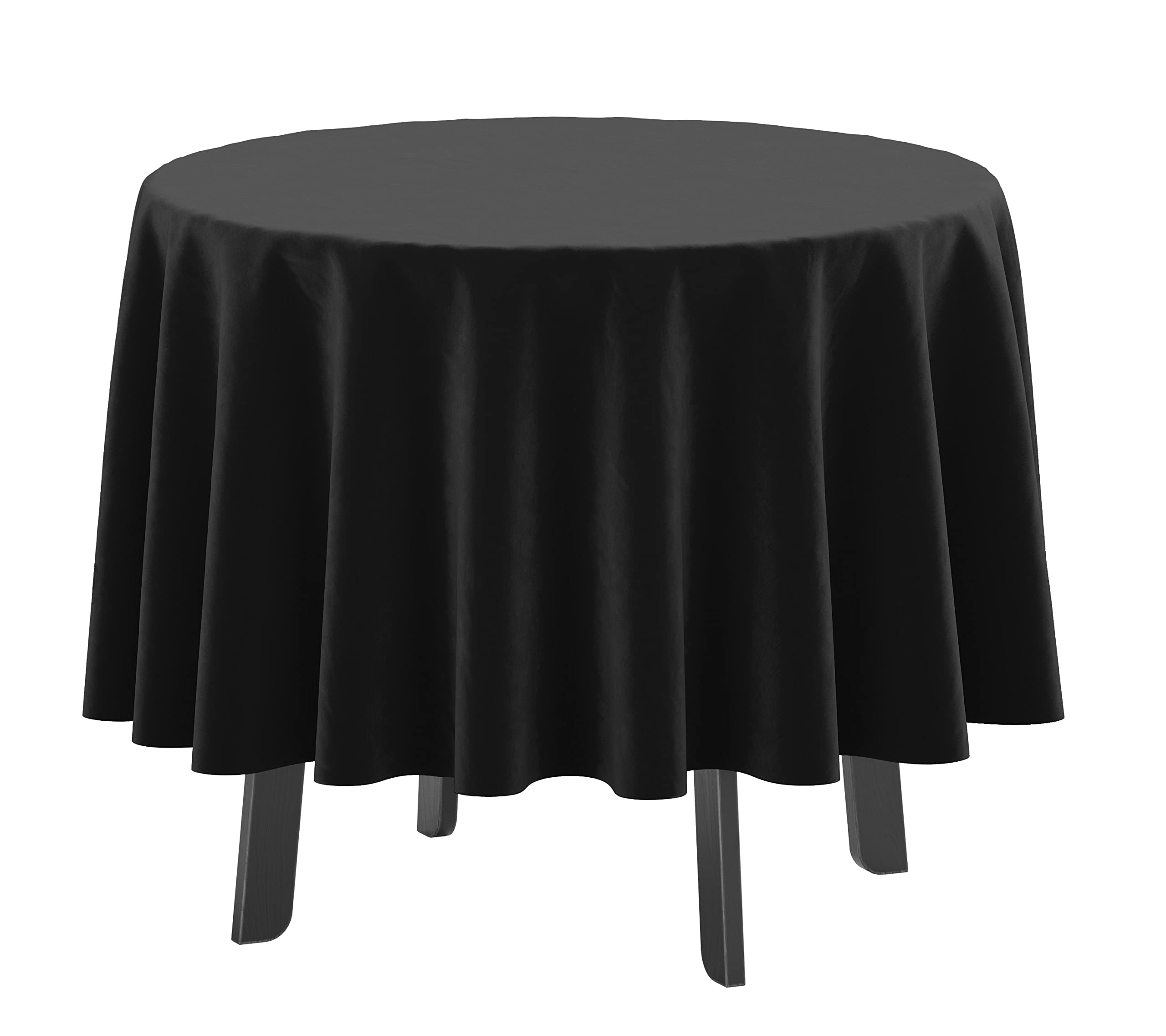 Vargottam Indoor/Outdoor Round Tablecloth 58 Inch Round Tablecloth Waterproof Patio Table Cloths- Spring/Summer Table Covers for Backyard Circular Table/BBQs/Picnic - Black