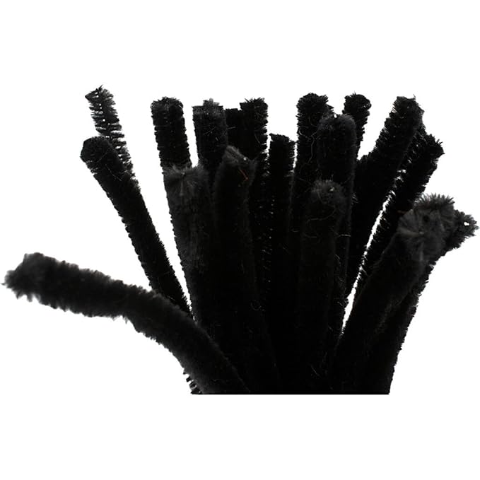 Pipe Cleaners, thickness 9 mm, L 30 cm, black, 25pcs Amazon.co.uk