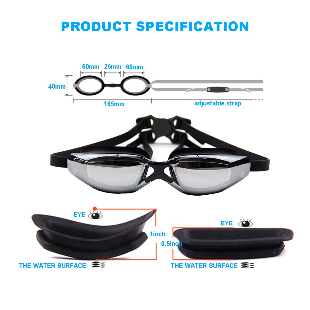 Enshey Swim Goggles Professional Anti Fog UV Goggles Waterproof No Leaking Swim Glasses for Women Men Adult Youth