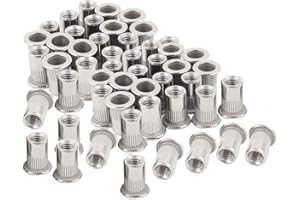 WANNABI 60pcs Stainless Steel 10-24 Rivet Nuts Threaded Insert Nutsert Rivnuts 10-24UNC
