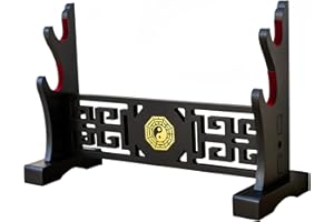 HYLZD Katana Samurai Stand Sword Holder - Katana Display Stand Standing Velvet Padded Weapon Stands for Wand Tanto Wakizashi etc Samurai Sword (Bagua style - 2 layer)