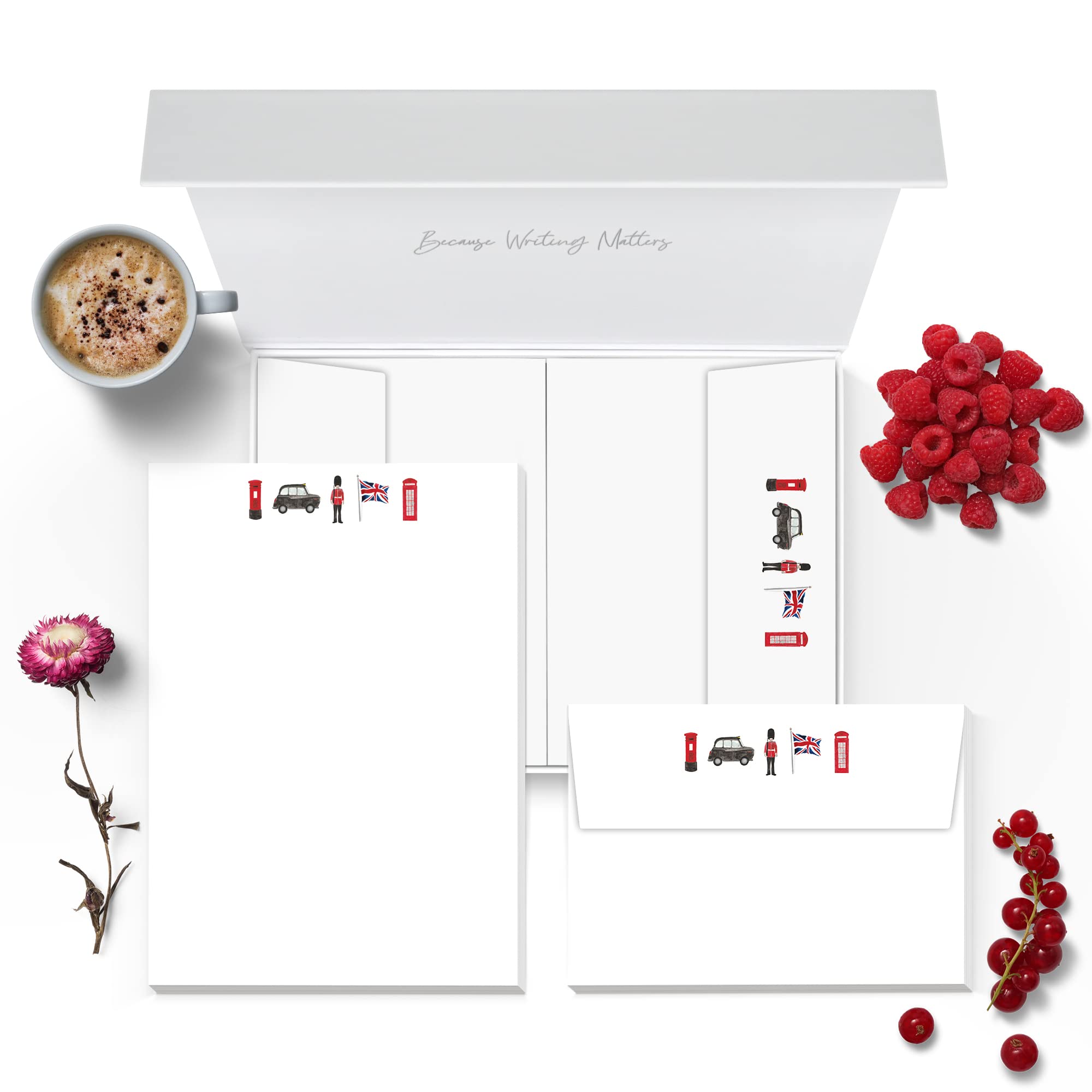 Me Loovely Beefeater Britain Letter Writing Paper and Envelopes Set Stationery A5 Size Paper Writing Supplies | Christmas Gifts (20 Letters & 20 Envelopes in Custom Gift Box)