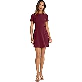 Donna Morgan Womens Jewel Neck Fit and Flare Desk to Dinner Dress Workwear Career Office Event Guest of