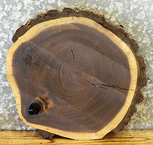 Round Cut Natural Edge Black Walnut End/Entry Table Top Wood Slab T: 2 5/16''D: 19'' - 6706