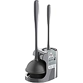 MR.SIGA Toilet Plunger and Bowl Brush Combo for Bathroom Cleaning, Gray, 1 Set