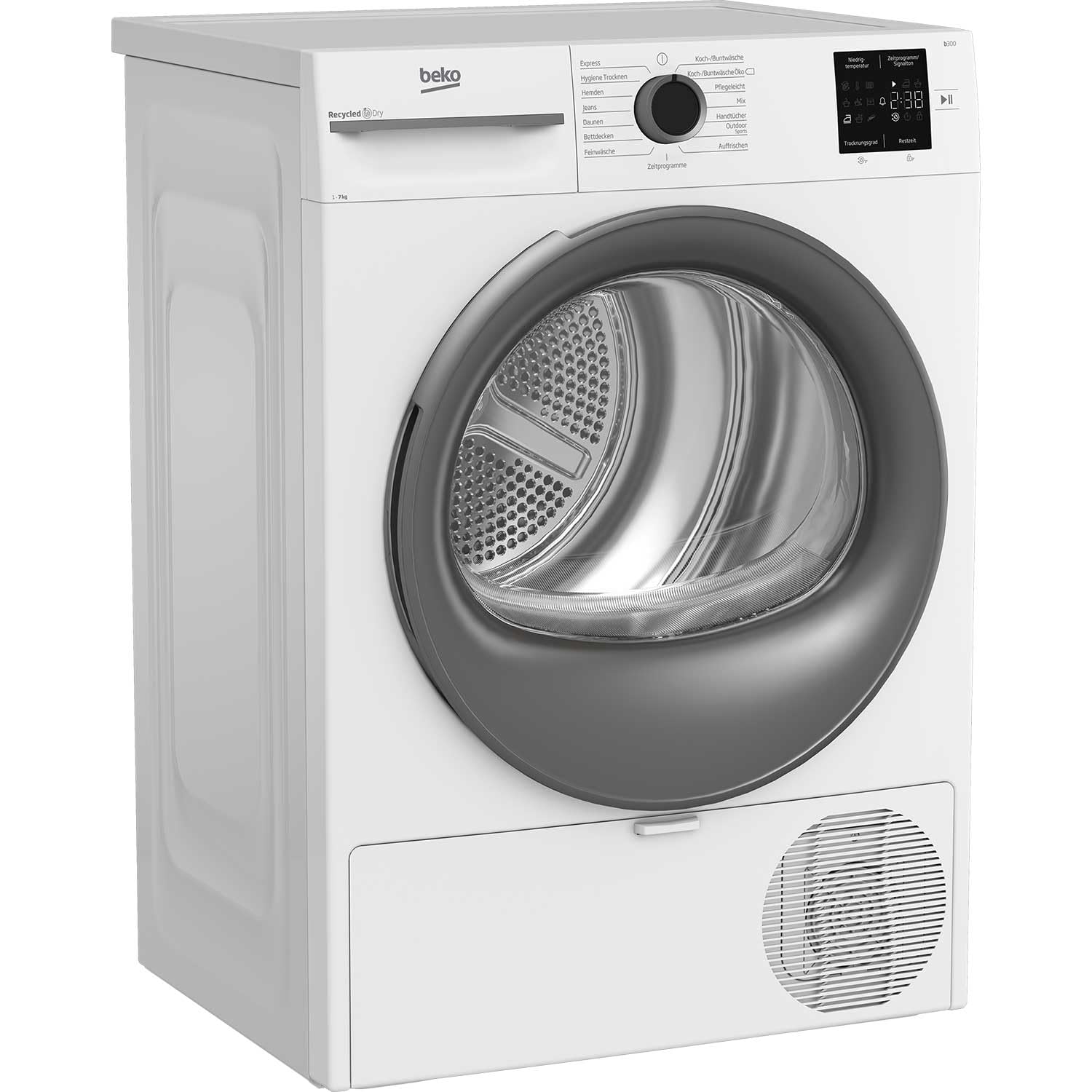 Beko BM3T37210W1 Wäschetrockner, 7 kg, Frontlader Wärmepumpentrockner, 15 Programme, Sensortrocknung, Säulenfähig, Aquawave Schontrommel, Weiß 2