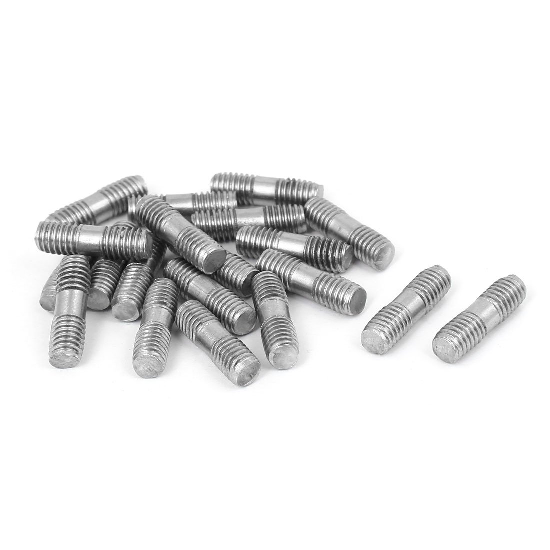 Sourcingmap M6x20mm 304 Stainless Steel Double End Threaded Stud Screw Bolt 20pcs