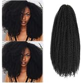 Dansama Marley Twist Braiding Hair 24 Inch 3 Packs 1B Afro Kinky Twist Hair | Synthetic Faux Locs Crochet Hair for Black Women, Marley Braiding Hair, Crochet Braids, Daily Wear