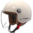 Retro Vespa Helmet with Visor Adult 3/4 Open Face Motorcycle Half Helmet DOT Approved Vintage Scooter Helmets Light Quick Buckle ATV Helmet for Moped Cruiser Chopper
