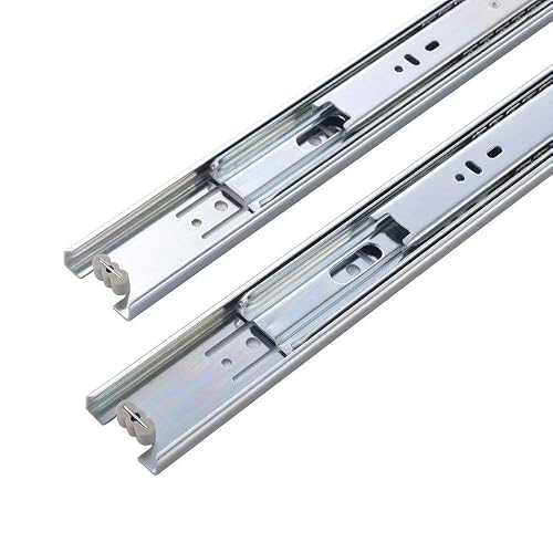 Full Extension Drawer Slides 10 Inch – 2 Pairs Side Mount, 100 LB Load Capacity, Ball Bearing – For Cabinets & Wardrobes