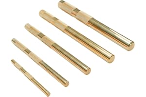 5 Pack Brass Drift Punch Tool Set Replace 67003-MAI 045256670034, 1/4 Inch 3/8 Inch 1/2 Inch 5/8 Inch 3/4 Inch Brass Punch Se