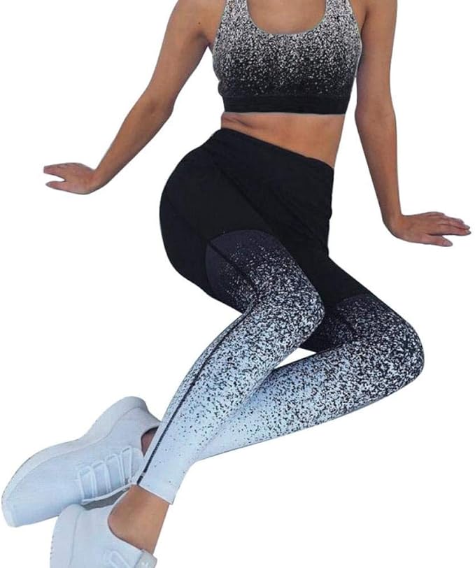 B/H Damen Yoga Kleidung Anzug,Sexy Sportanzug, Frauen Gradient Fitness Yoga Set, Trainingsanzug