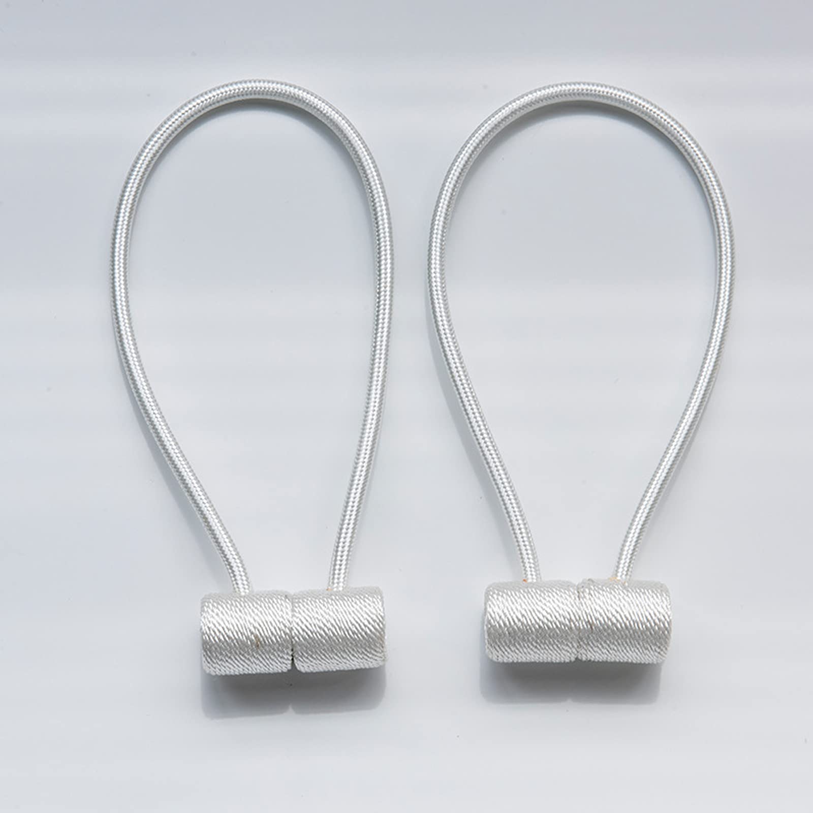 Curtain Tie Backs Strong Magnetic,Metal Curtain Tiebacks Hooks,Tie Clips Curtain Holdbacks Rings for Home Office Window Curtain Straps 1 Pair (white)