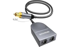 Optical Audio Splitter, 1 in 2 Out Toslink S/PDIF Splitter, Gold Plated for Home Theater,Speakers,TVs,DVD Players(1.5ft/0.5m)