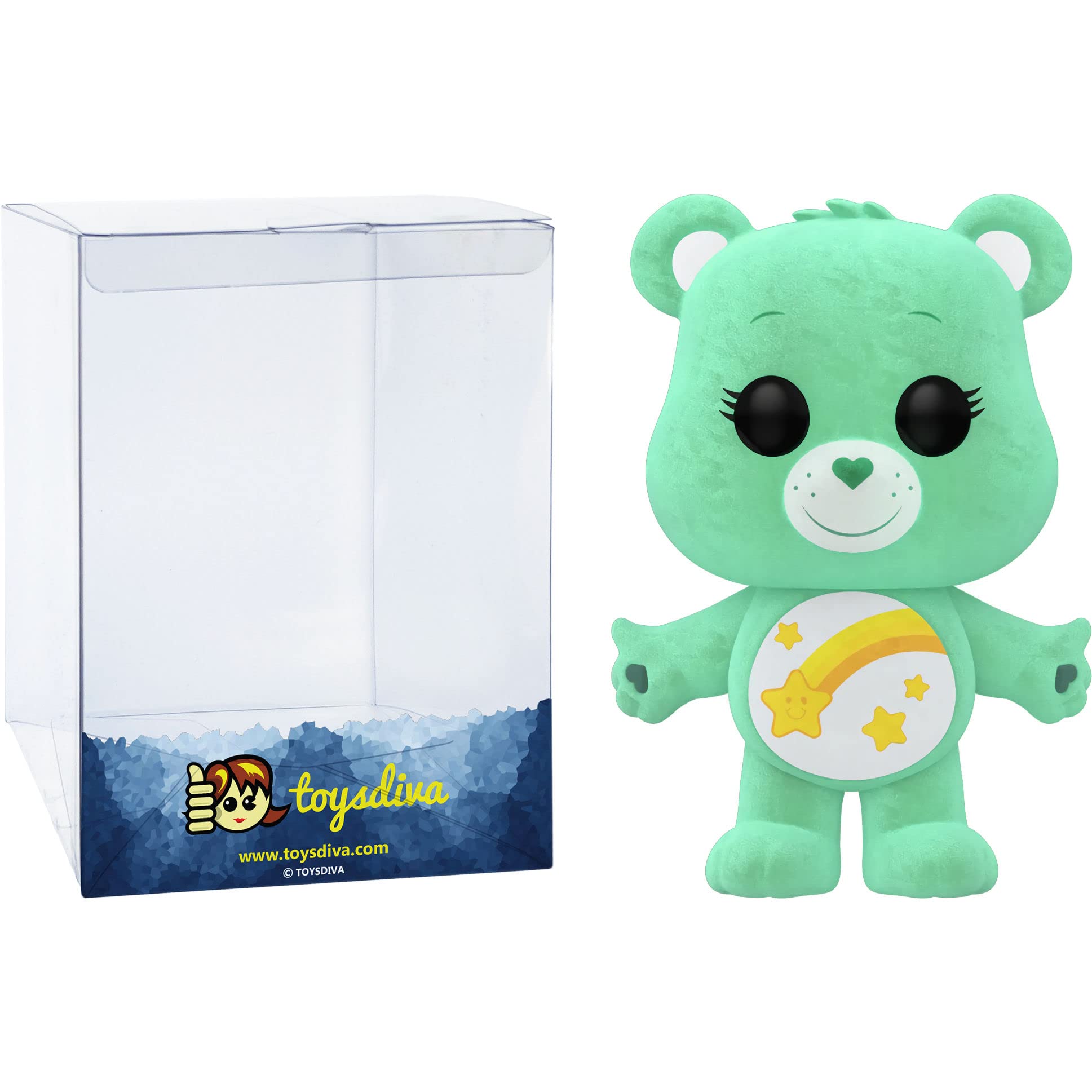 Wish Bear [Flocked] (Chase): P o p ! Animation Vinyl Figurine Bundle with 1 Compatible 'ToysDiva' Graphic Protector (1207 - 61559 - B / A)