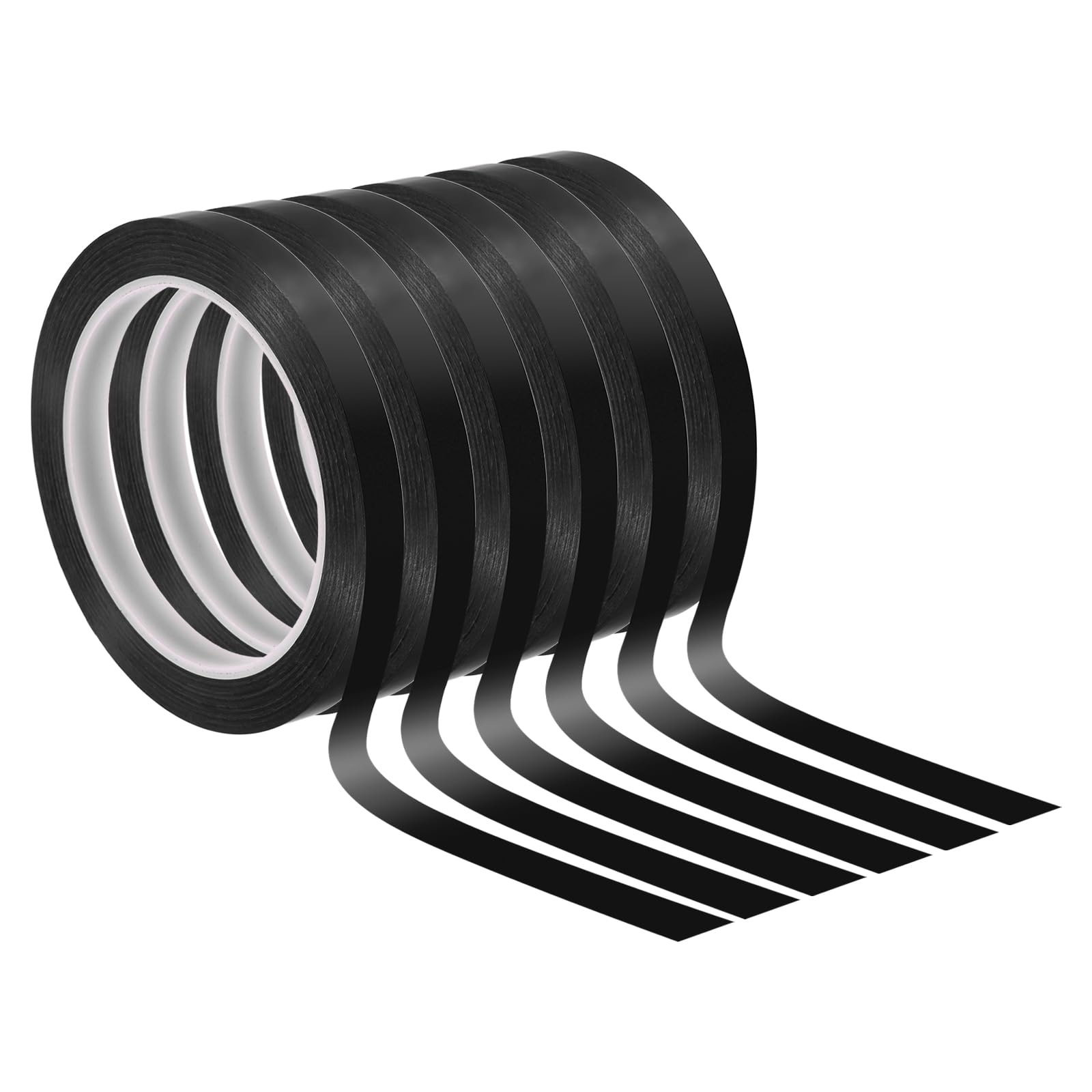 PATIKIL 3/8" Whiteboard Tape, 6 Pack Thin Dry Erase Tape for Graphic Chart Marking DIY Art, Black