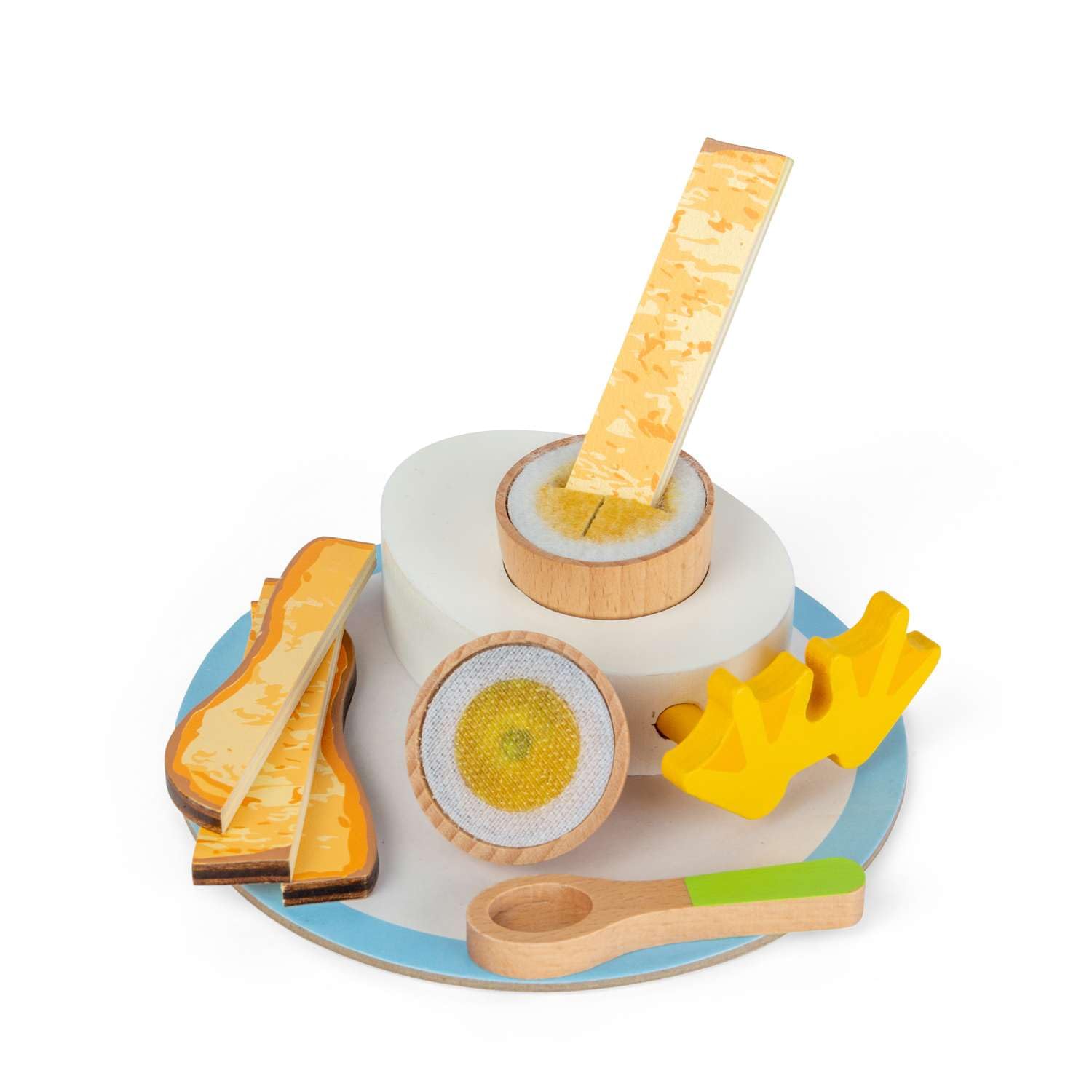 Bigjigs Toys Dippy Egg | Wooden Play Food Breakfast Set | Kids' Kitchen Roleplay Toy | Pretend Accessories Playset with Boiled Eggs, Cups & Plates | Toddler & Baby Gifts for Children Age 18 Months+