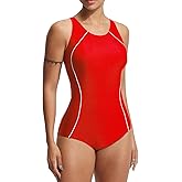 baleaf Women's One Piece Swimsuit Adjustable Straps Athletic Racerback Training Bathing Suit Swimwear